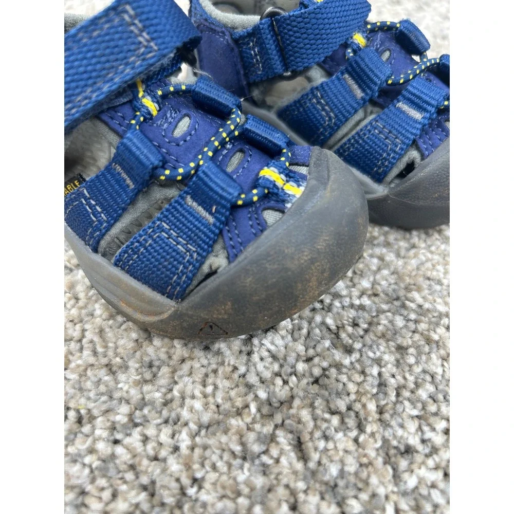 Keen Seacamp II CNX Blue Yellow Kids Sandals Size 4 Toddler 1021492 Water Shoes